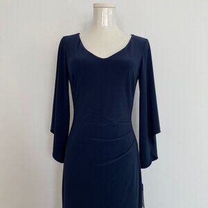 Navy Ralph Lauren Ruched Waist Fitted Jersey Dress Size 2 NWT